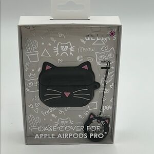 2418- Delias Black Cat AirPods Pro Case Cover NWT
